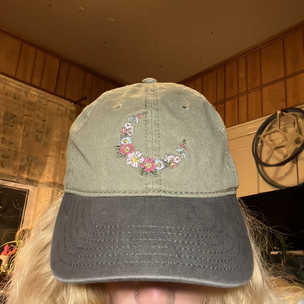 Flower Moon Green Baseball Hat